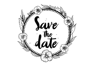 Free Save The Date Pansy Flower Vector - vector gratuit #394617